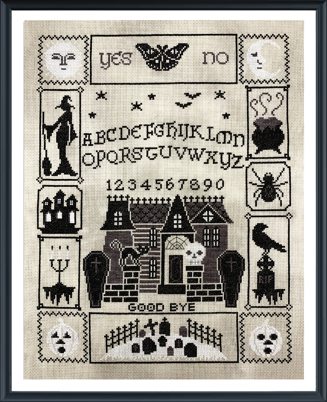 Halloween Ouija Q-Snap/Round Grime Guard for Cross Stitch / Hoop / Prote