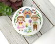 Two children and ginger bread house