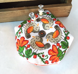 Bird on orange flower