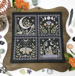 Moon moth flowers and mushrooms