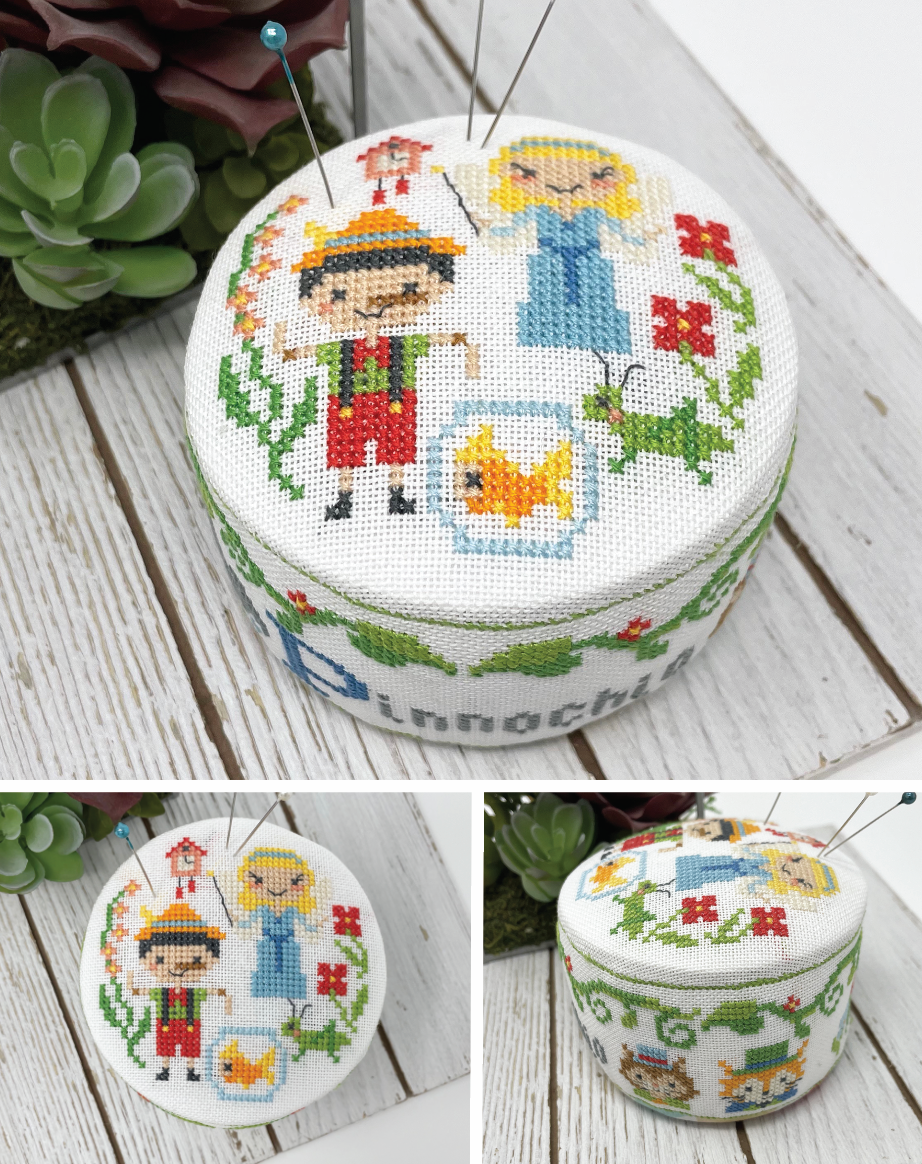 Coussin à épingles Pinocchio - Modèle de point de croix de la série Contes de fées