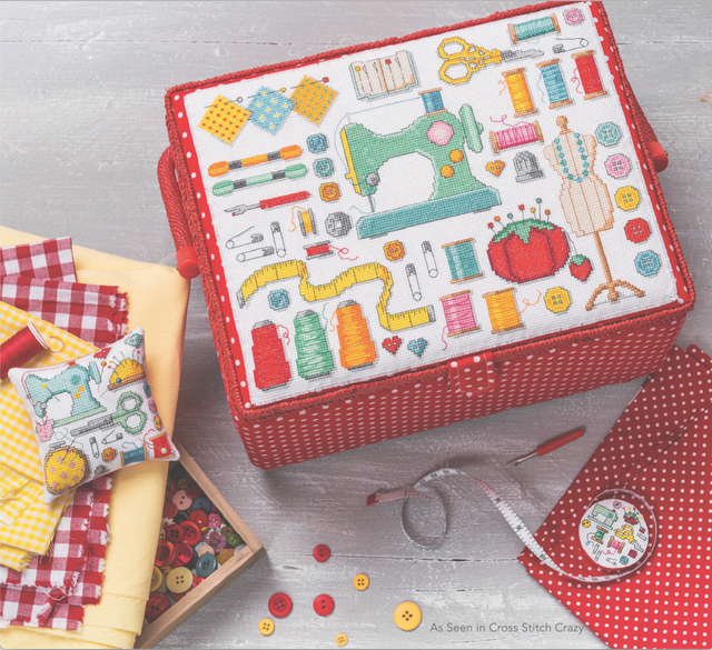 Sewing motifs on sewing box