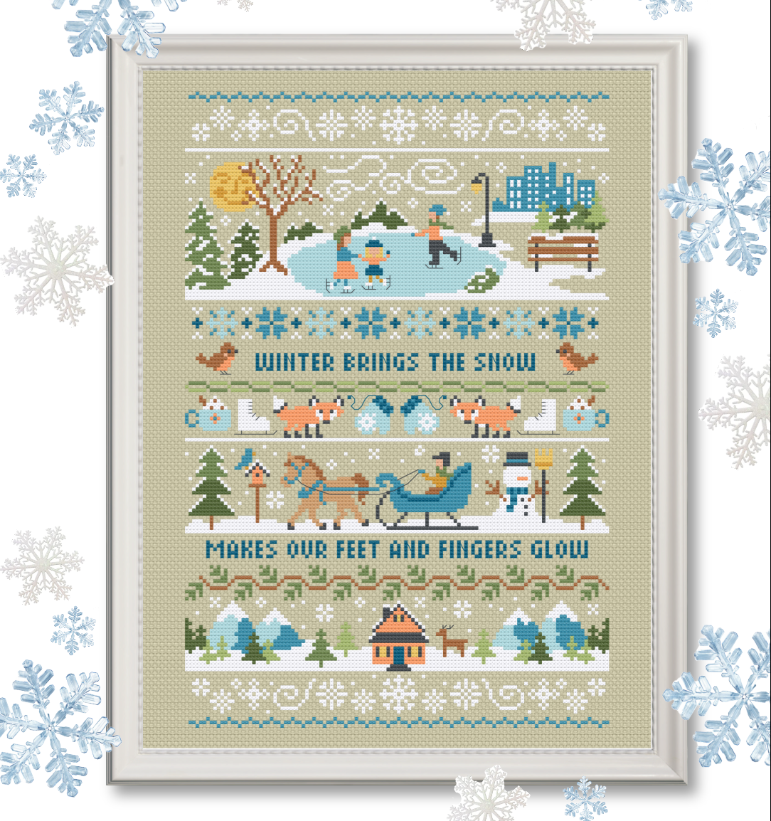 Winter motifs with snow 