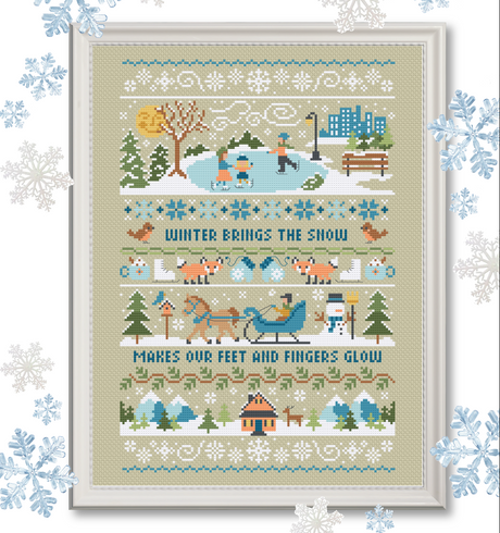 Winter motifs with snow 
