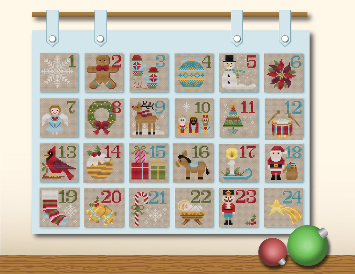 Advent Calendar Cross Stitch PDF Pattern