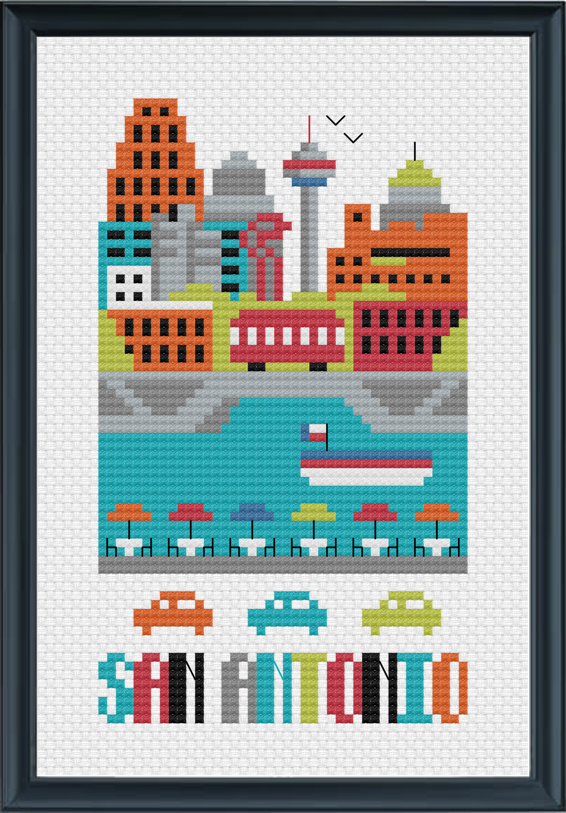 San Antonio Cross Stitch Chart Instant Download