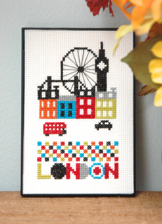 Skyline of the city of London with the word London at the bottom