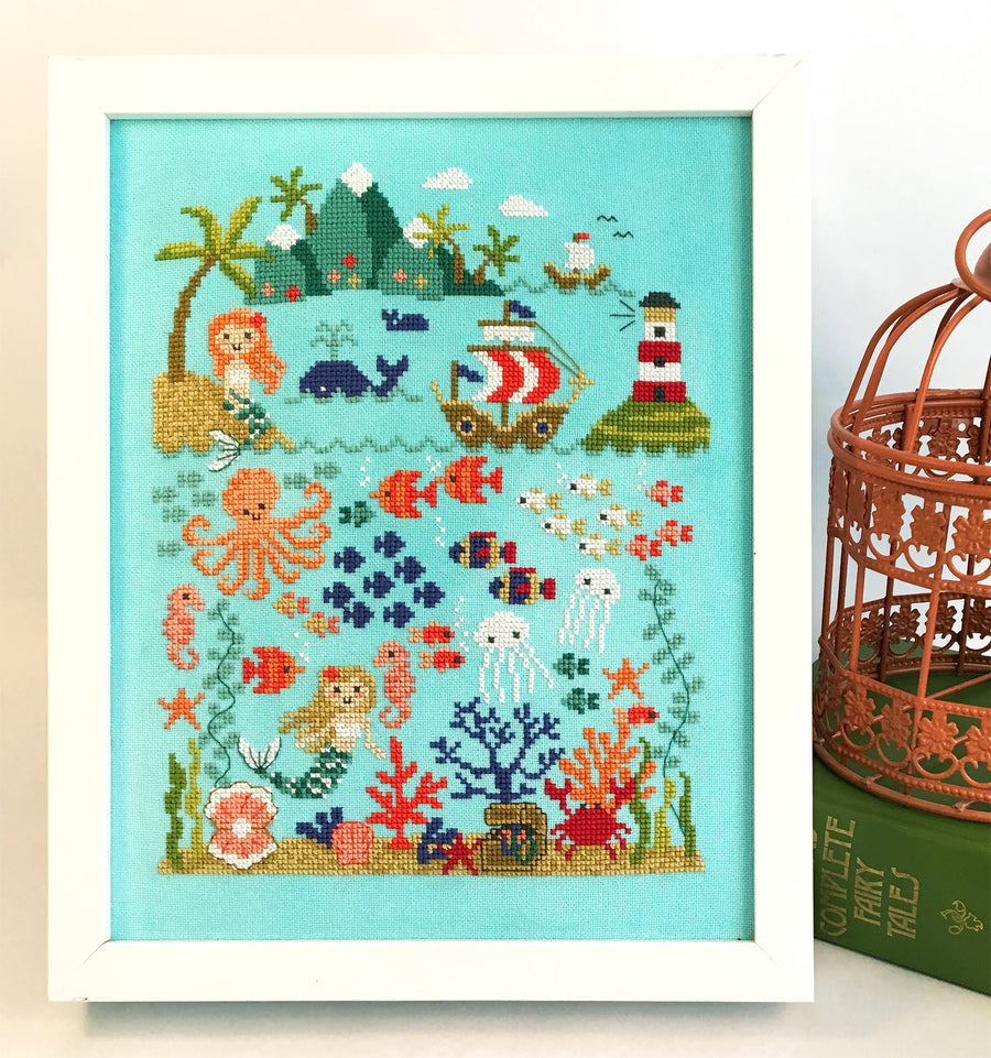 Modern Cross Stitch - Mermaid Life Under the Sea Cross Stitch Pattern ...