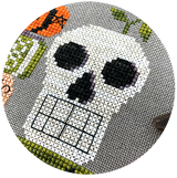 SAL Halloween 2022 : modèle de point de croix boule de cristal d'Halloween