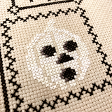White pumpkin with face