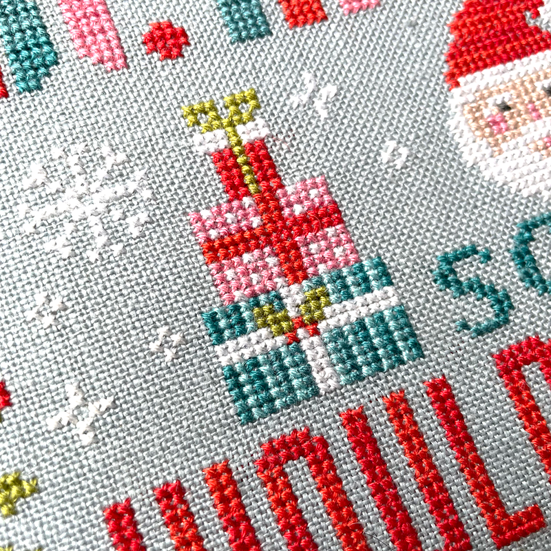 Oh What Fun! - modern cross stitch Christmas stocking pattern