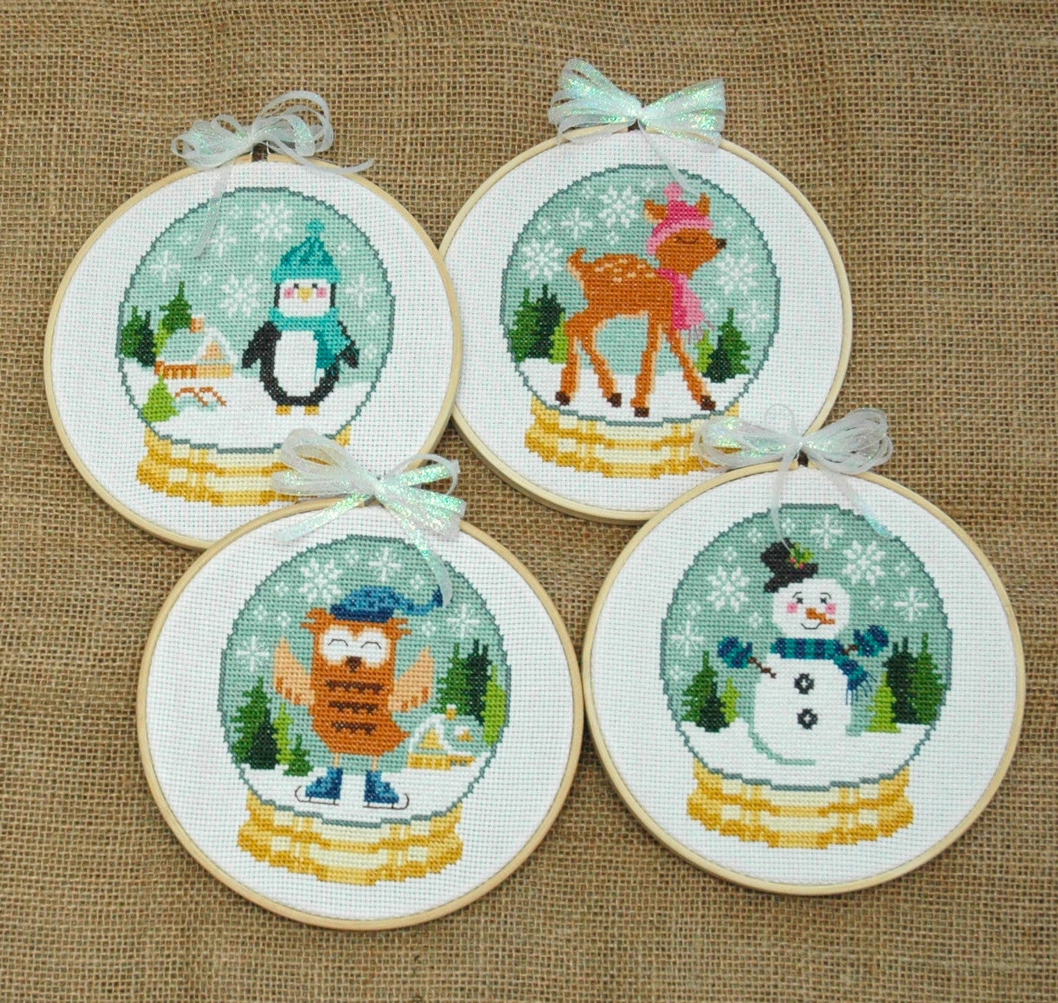 Cute Winter Snow Globes Cross Stitch Pattern Instant Download – Tiny  Modernist Cross Stitch